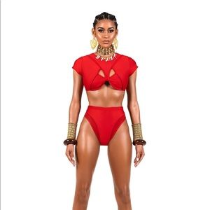 BFyne Red Uyai Two Piece Swimsuit